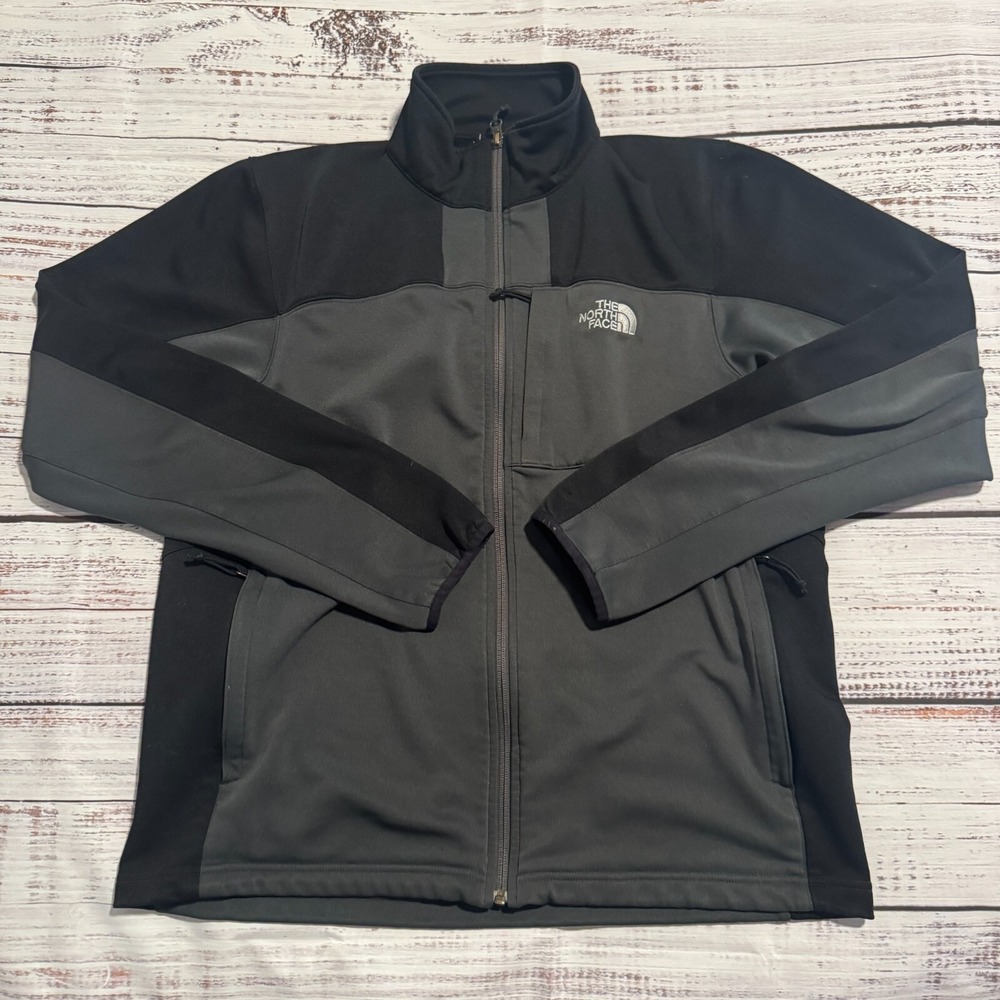 The North Face TKA‎ Stretch Full-Zip Jacket Black and Gray Men's Size Medium